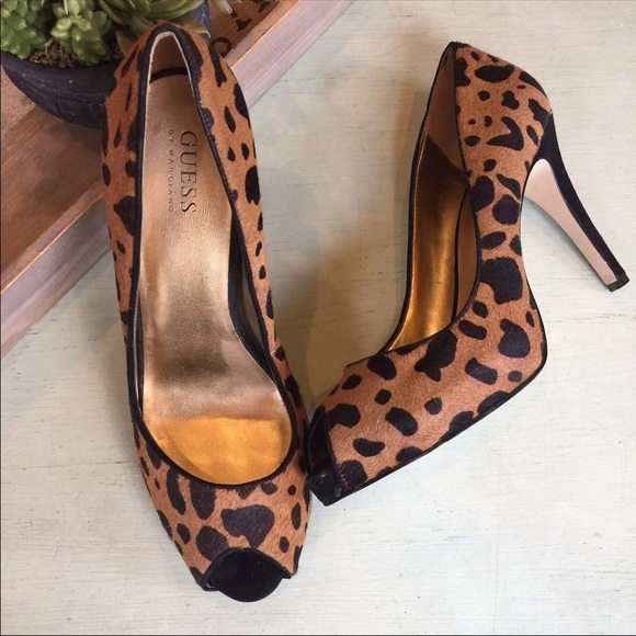 guess animal print heels